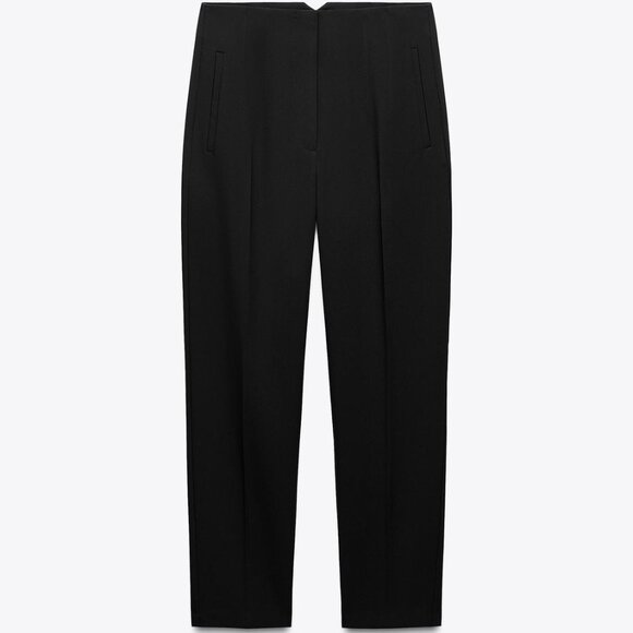 ZARA Women’s Black High-Waist Tapered Leg Pleated Pants | Size XL - Picture 5 of 7